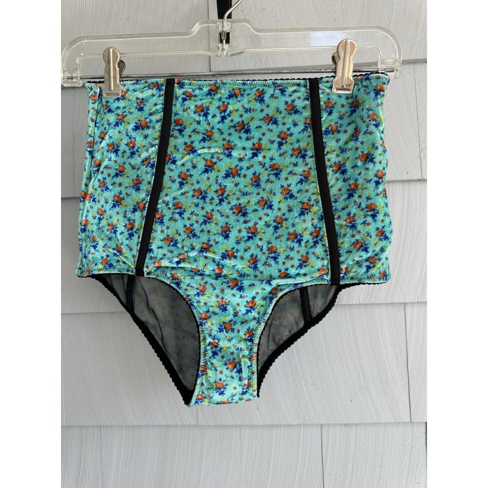 Alessandra Rich Floral‎ Velvet Luxe Bottoms Size 40 High Rise Italy Designer